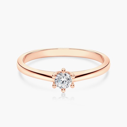 Pierścionek zaręczynowy SAVICKI: różowe złoto, diament